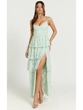 SHOWPO Janezkie Light Green Formal Tiered Gown Size US 2 NEW NWT